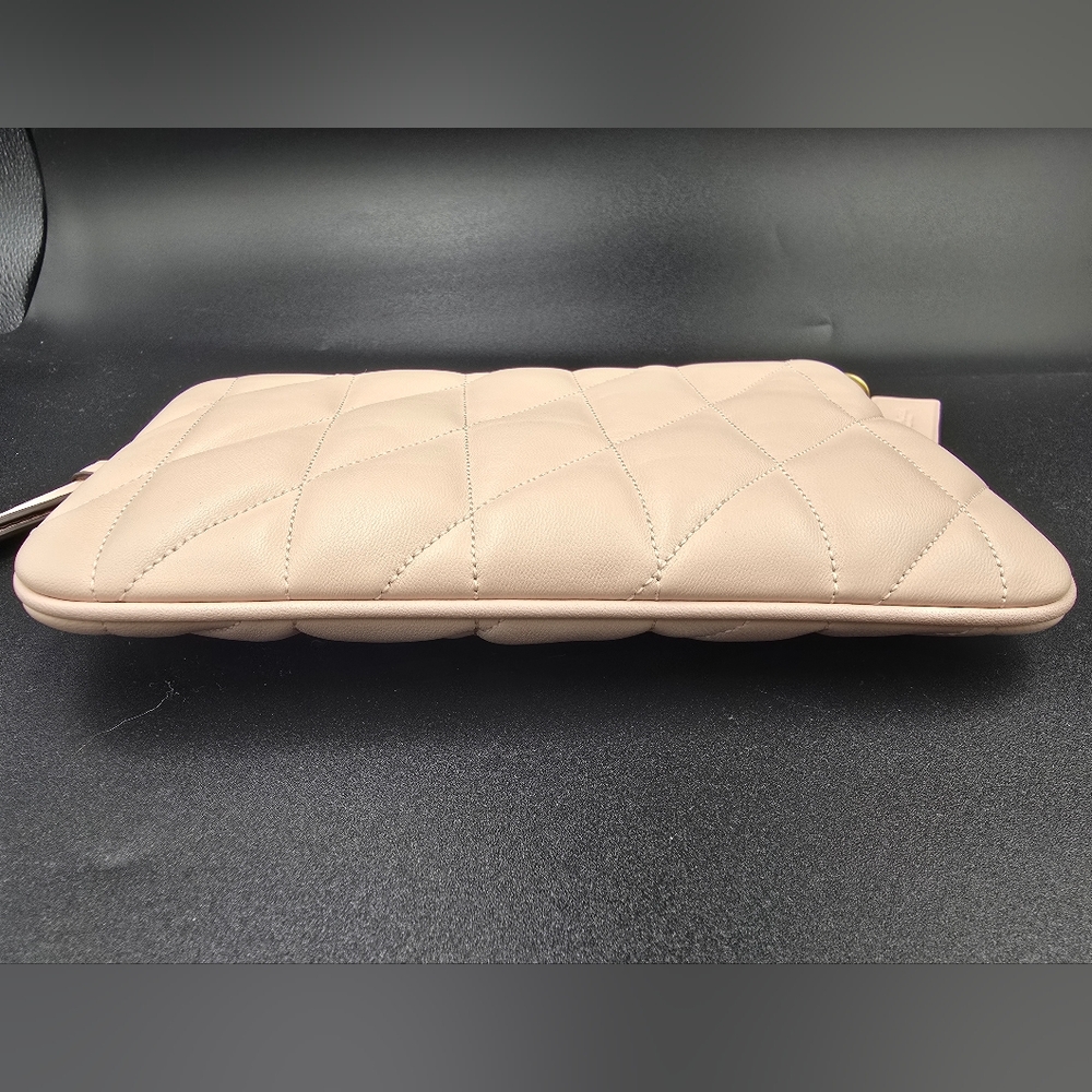 COACH CW580 Blush Pink Quilted Leather Pouch Clutch Wristlet NWT *NO Chain Strap - Picture 10 of 13